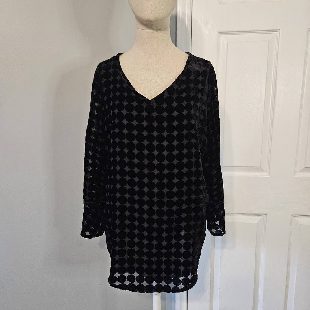 Foxcroft Black Textured Blouse